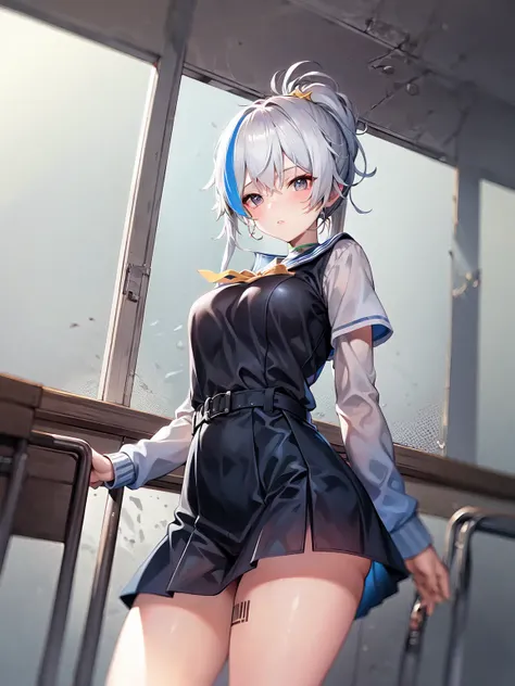 masterpiece, best quality, solo, <lora:eph3-10:1>, white hair, school uniform,