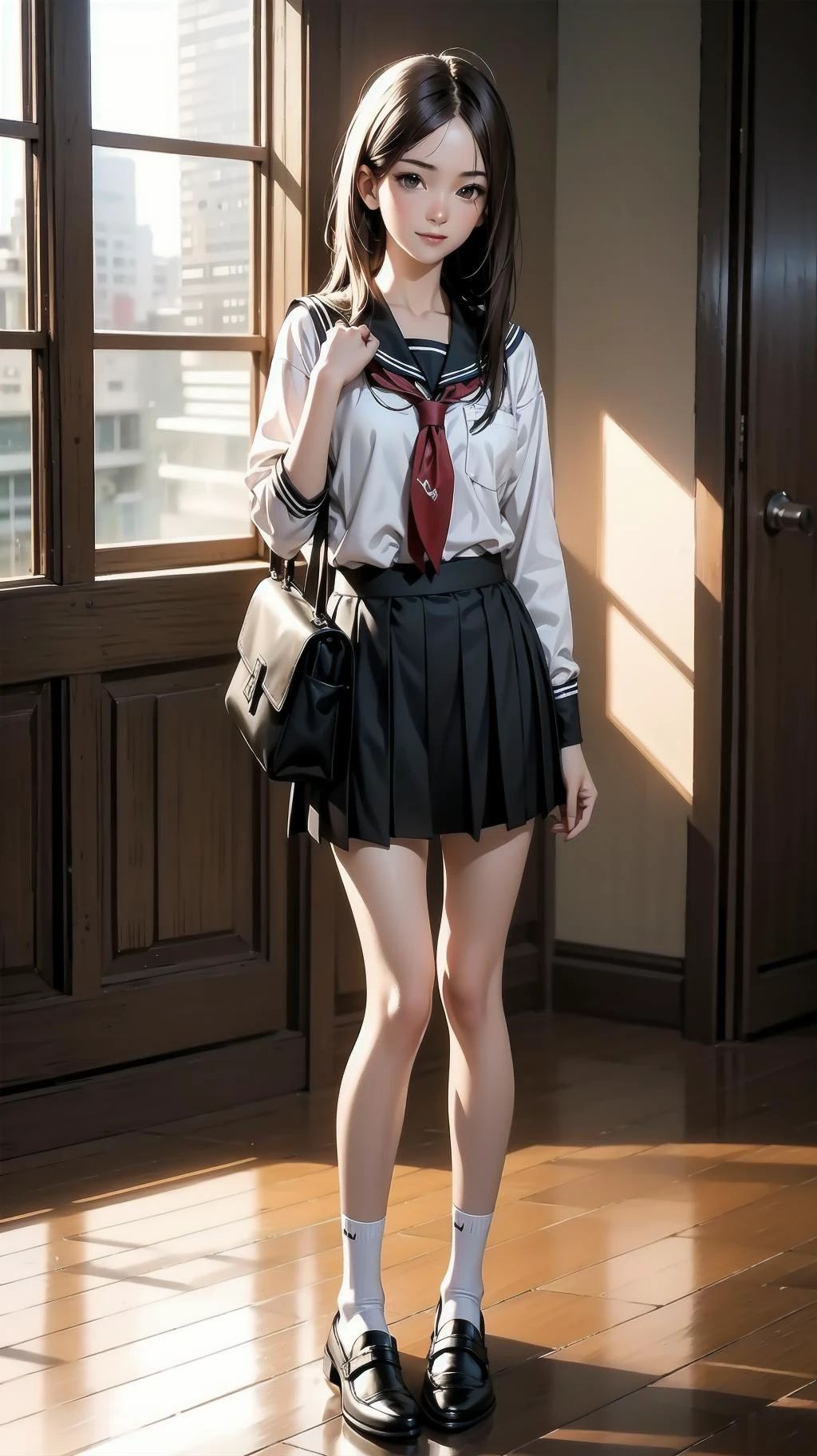 indoor, sitting on the floor:1.4, full body:1.2, girl, long hair, brown hair, brown eyes, (perfect skin, realistic skin), seifuku, white shirt, white socks, white panty, fine fabric emphasis, smile, <lora:TakagiSan-clasicStyle-000008:0.60>, TakagiSanFirstStyle, (master piece:1.4, best quality:1.4, intricate details, highres, 8K, 4K, UHD, Ultra Detailed 8K CG, ultra high res, High quality texture, High quality shadow, HDR), nsfw