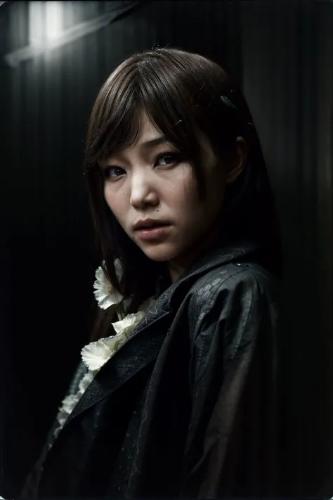 (ShinoAoi:1.2) <lora:ShinoAoi+_v1.0:1.15>, <lora:add_detail:0.8> epic character composition, by ilya kuvshinov, alessio albi, nina masic, sharp focus, natural lighting, subsurface scattering, f2, 35mm, film grain,matte skin, pores, colors, hyperdetailed, hyperrealistic, confident, certain, poise, conviction, faith, boldness, looking at camera, lips, eyes, ears, pupils, eyeliner, mascara, eyeshadow, nose, rule of thirds, epic character composition, by ilya kuvshinov, alessio albi, nina masic, sharp focus, natural lighting, subsurface scattering, f2, 35mm, film grain,matte skin, pores, colors, hyperdetailed, hyperrealistic In the silent theatre of shadows, this upper body portrait plunges into the embrace of darkness, an evocative ballet choreographed by the masterful chiaroscuro techniques of Rembrandt. The studio, shrouded in obscurity, becomes a canvas where shadows wield their transformative power, casting an enigmatic allure upon the model. Positioned against the inky void, the model s features emerge like ethereal apparitions, each contour and curve defined by the subtle interplay of shadow and absence of light. The darkness, a deliberate choice, becomes not an absence but a tangible entity, sculpting the countenance with an otherworldly elegance that defies conventional illumination. The photographer, akin to a nocturnal conjurer, navigates the realms of minimal light, invoking the essence of mystery. Every calculated exposure accentuates the play of shadows, allowing the unseen to take form, unveiling a beauty that thrives in the enigmatic recesses of the human face. Post-production interventions, executed with finesse, preserve the integrity of the shadowy interplay. Film grain, if invoked, becomes an echo of a bygone era, adding a touch of antiquity to the otherwise contemporary chiaroscuro. Through each frame, darkness evolves from a mere absence of light to an artistic collaborator, defining the contours with an intimacy that transcends the visual. This portrait isn t just a capture of features; it s an exploration of the mystique within, an ode to the elegance born from the union of shadows and the silent depths of darkness.