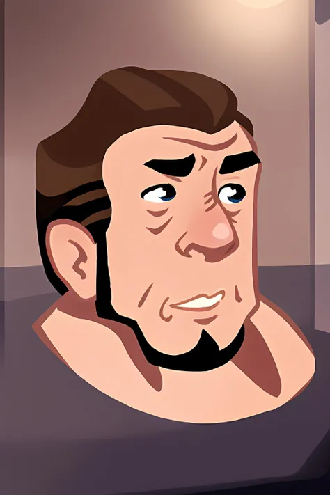 man with brown hair and a big chin shaving in his bathroom,
highly detailed, 8k,