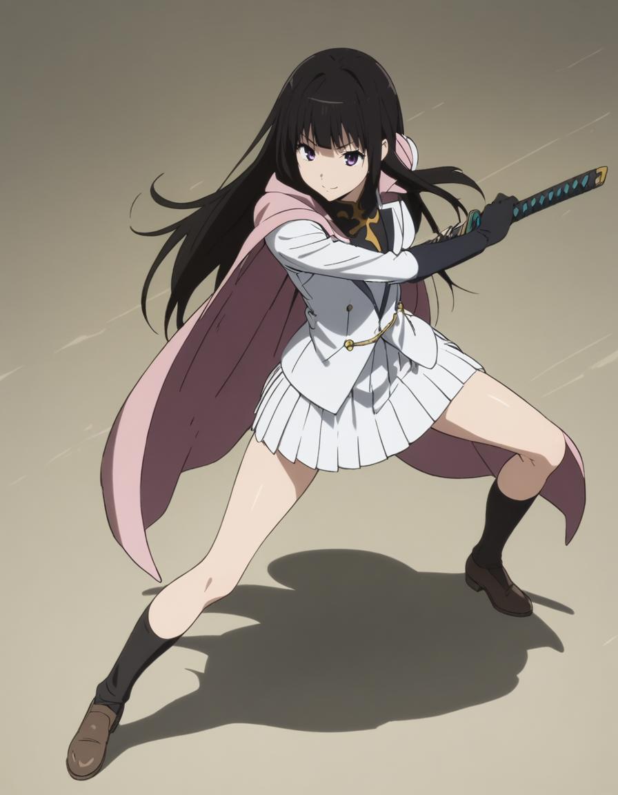 A woman in a white dress holding a sword in her hand - SeaArt AI