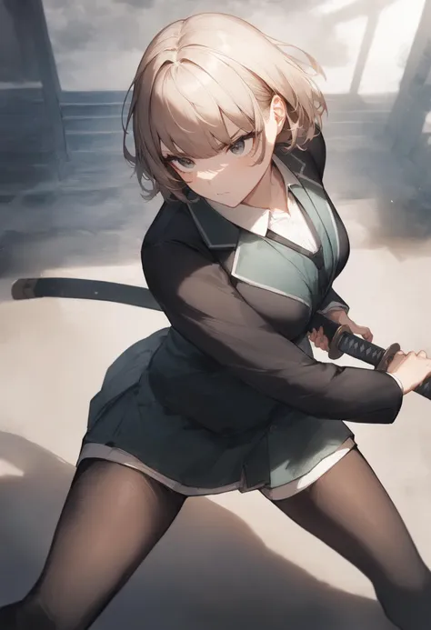 1girl, <lora:sdxl2-flat2-512b:-1>,medium breasts,school uniform,
<lora:iaidou_XL_v1:0.8>iaidow,weapon, katana, holding sword, ready to draw, sheathed, unsheathing, scabbard, fighting stance, battoujutsu stance,
from above, cowboy shot, looking up, guilt, outdoors stairs, closed mouth,
masterpiece, best quality, very aesthetic, absurdres