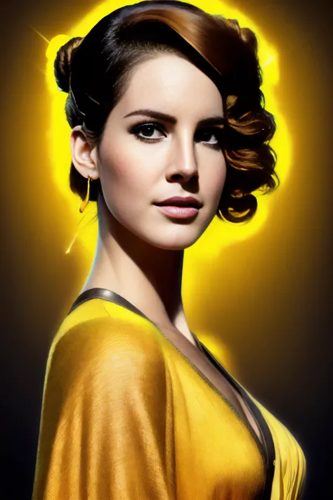 photo of lana1 in as a Dancer class, (yellow Dancer outfit), big smile, (old bar background), fine-face, realistic shaded perfect face, fine details. Realistic shaded lighting poster by Ilya Kuvshinov katsuhiro, magali villeneuve, artgerm, Jeremy Lipkin and Michael Garmash, Rob Rey and Kentar Miura style, trendin