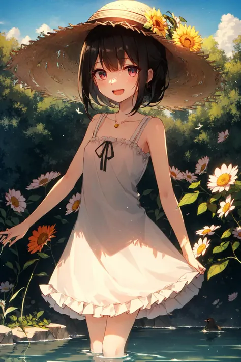 best quality,masterpiece,1girl,solo,(((9years old))),japanese girl,an extremely cute and beautiful girl,highly detailed beautiful face and eyes,petit,cute face,lovely face,baby face,shy smile,show teeth,black hair,medium short hair,flat chest,Hairless pussy,nipples sticking out on the dress,no bra,no panties,skinny,slender,(((wearing a wet white Transparent mini baby doll dress))),(((standing in a flower garden))),she is looking at the viewer,(((lift dress above the waist))),((legs spread wide)),(((show pussy to viewer))),((NFSW))