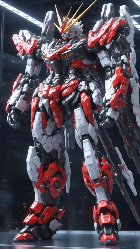BJ_Gundam_SDXL,solo,standing,no_humans,glowing,robot,mecha,clenched_hands,science_fiction,looking_ahead,
3d model,8k,intricate,highly detailed,masterpiece,sidelighting,hdr,high definition,<lora:SDXL_Gundam_v3:0.7>,