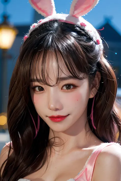 Best quality, masterpiece, ultra high res, (photorealistic:1.4), raw photo, 1girl, long hair,<lora:makina69_joyuri_v1.1:1>, (bunny costume, playboy), street photography, city streets, blushing, awkward smile, looking into camera, (8k, best quality, masterpiece:1.2), (realistic, photo-realistic:1.37), ultra-detailed, 1 girl, cute, solo, beautiful detailed sky, night, dating, (nose blush), (closed mouth) small breasts, beautiful detailed eyes, realistic, photo, matte colors, detailed backgound, <lora:aespaKarina_aespaKarinaV5:0.8>, <lora:koreandolllikeness_V10:0.05>, <lora:epiNoiseoffset_v2:1>,