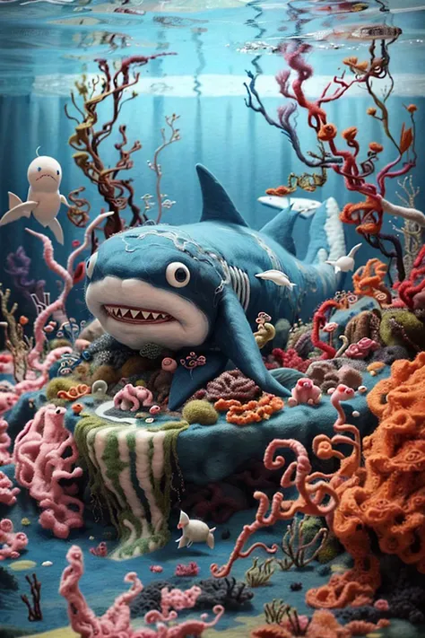 shark in a detailed underwater world, shipwreck, masterpiece, intricate details, raw photo, wide shot <lora:SwedishDesserts:1> ChocolateBall