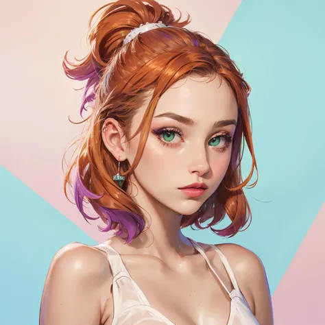 (AS-YoungV2:1.2), masterpiece, gorgeous (ginger), (teen:1.7) chanteuse, [Russian], (small round breasts), cleavage, (matte lipstick, eyeshadow:1.3), green eyes, [freckled, frecklesv1],  <lora:oiled skinv1:0.80>, [[deserted, voidpunk]], [[[iridescence]]], [[[[precocious, flirty, bratty, sassy, naive, innocent, defiant, disobedient]]]]