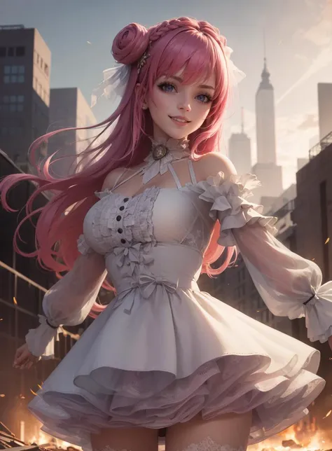 absurdres, (best quality), (masterpiece),(ultra-detailed:1.2),(highres),elaborate, highly detailed, 1girl, cowboy shot, solo,
cowboy shot, cinematic lighting, caustics,
<lora:dorothy-nikke-richy-v1:1> dorothy \(nikke\), defdress, post-apocalypse, cityscape, destroyed buildings, ,
confident, grin, smile, smirk,
candid modelshoot style, [(fighting stance:1.1)::0.8],
<lora:GoodHands-vanilla:0.5>,