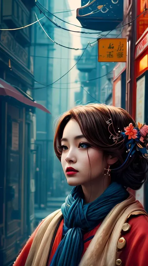 dramatic angle,(fluttered detailed ink splashs), (illustration),(((1 girl))),(long hair),portrait512 Cyborg512 Tay512, electronics, motors, wires, buttons, lcd,lacivious pose,(expressionless ,hair ornament:1.4),there is an ancient palace beside the girl,chinese clothes,(focus on), color Ink wash painting,(ink splashing),color splashing,((colorful)),[sketch], Masterpiece,best quality, beautifully painted,highly detailed,(denoising:0.7),[splash ink],yin yang,a lot of details,mysterious expression, in a modern and abstract setting, with bold and colorful abstract art, photo shot from front, mid-body portrait, highly-detailed, (flat color:1.1),(colorful:1.3),(masterpiece:1.2), best quality, masterpiece, original, extremely detailed wallpaper, looking at viewer, oriental city,eastern architecture,a lot of details,mysterious expression, in a modern and abstract setting, with bold and colorful abstract art, blurred background, bright lighting,movie studio (analog film:1.3) (vhs movie) (photorealistic) (screencap) (cinematic lighting) (sharp focus) (80sDarkFantasySD15b:1.0),,natural lights, photorealism, cinematic,
"realistic detailed image, in the style of Francis Bacon, Surreal, Norman Rockwell and James Jean, Greg Hildebrandt, and Mark Brooks, triadic color scheme, By Greg Rutkowski, in the style of Francis Bacon and Syd Mead and Edward Hopper and Norman Rockwell and Beksinski, open ceiling, highly detailed, painted by Francis Bacon, painted by James Gilleard, surrealism, airbrush, Ilya Kuvshinov, WLOP, Stanley Artgerm, very coherent, art by Takato Yamamoto and James Jean"
abstract dream, space, intricate, grand scale, alone, cinematic film still, insane detail, sharp focus, depth of field, realistic lighting, (realistic perspective), complex, (multiple subjects), 4k HDR,
<lora:add_detail:0.5> <lora:more_details:0.25> <lora:FantasyWorldV1:0.25>