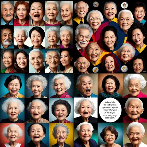 Absolute variety grotesque, Free hyperemotional self-expression regarding endless accurate pictorial collage of your different portraits in different styles, use your imagination, evenly mix females and males of all ages and races in same proportions, (Asians) and Europeans and Africans and Latinos, don't forget to add some kids and (((old) people)), all faces and pictures must be different, use all spectre of your different emotions from happiness to anger, do what you want and how you want, old people and kids don't forget them but keep variety balance