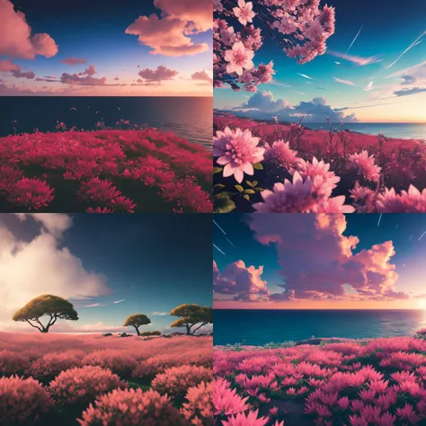 (xenoblade:1.3), intricate, highly detailed, artstation, smooth, sharp, focus, (intricate:1.1), (highly detailed:1.1), landscape, octane render, smooth, sharp focus, 35mm, (Analog Style:1.0), (Photorealistic:1.3), (clouds:1.1), (dawn:1.1), (pink flowers), sakura, (night:1.4), (ocean:1.2)