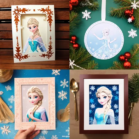 realistic, (best quality, masterpiece:1.3), <lora:COOLKIDS_MERGE_V2.5:0.6>, elsa \(frozen\) , snowflakes decorations, winter, soft light, paper_cut, <lora:KK_paperCut_v5:0.9> ,