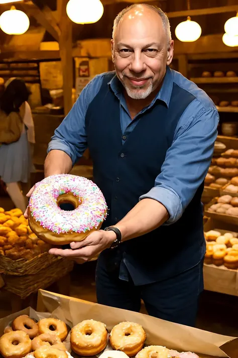 And Erick Avari broke the bread and spread upon it the churned milk of the (donut orchard)