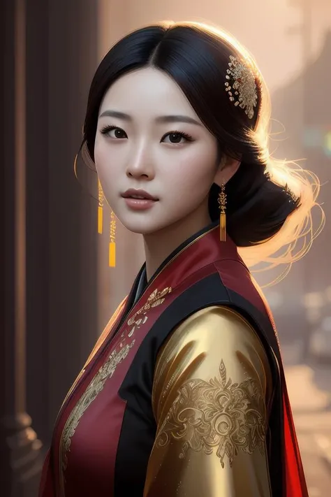 chinese princess, gorgeous, portrait, intricate, elegant, volumetric lighting, scenery, digital painting, highly detailed, artstation, sharp focus, illustration, concept art, ruan jia, steve mccurry