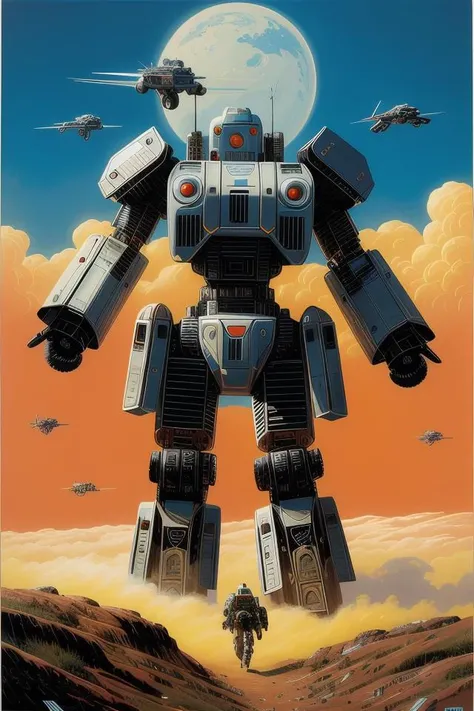 attack of the killer robots, concept art, intricate details, highly detailed, vintage sci - fi poster, retro future, in the style of chris foss, rodger dean, moebius, michael whelan, and gustave dore
