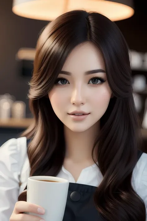 cute friendly barista in tokyo by charlie bowater and titian and artgerm, intricate, face, symmetrical eyes, japanese cafe, elegant, beautiful, highly detailed, dramatic lighting, sharp focus, trending on artstation, artstationhd, artstationhq, unreal engine, 4 k, 8 k