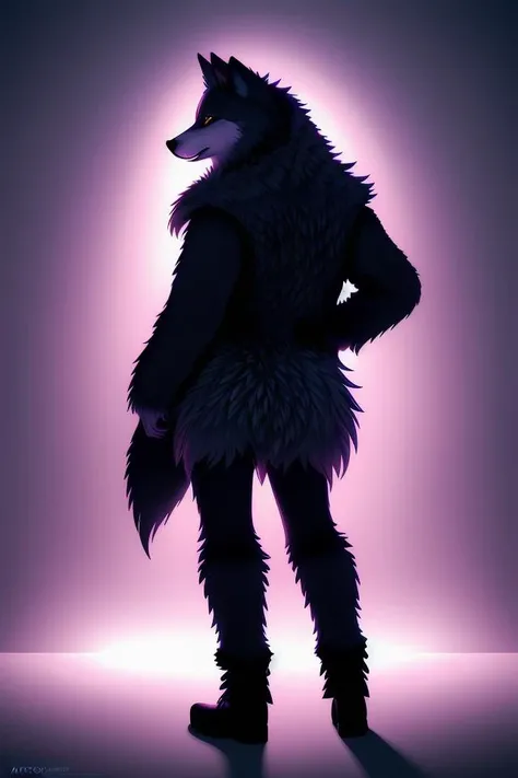 a wolf fursona, trending on artstation, by kawacy, furry art, digital art, cyberpunk, high quality, backlighting