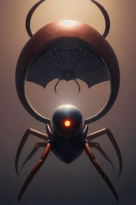 spider - like alien creature, red, eyes growing on creature ; high detailed artwork by greg rutkowski ; sci - fi, detailed, scary, dangerous ; trending on artstation!!