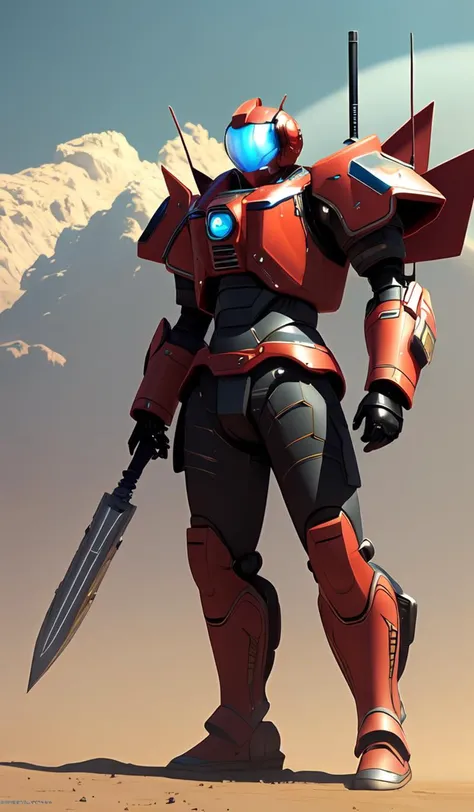 full body concept art of a mech space samurai with jet pack and thin mech wings, hovers above ground, dust swirls under him, realistic, cinematic, atmospheric, sci - fi character, cctane render, by moebius, alphonse mucha, roger deakins, masamune shirow