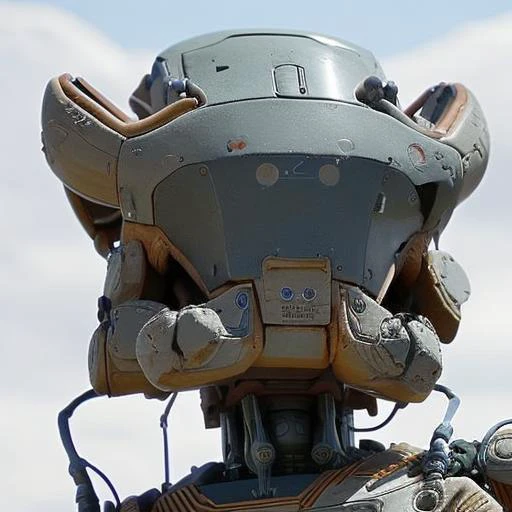 VHS footage of full figure nousr robot in the desert, wide angle lens photo, holding a pipe