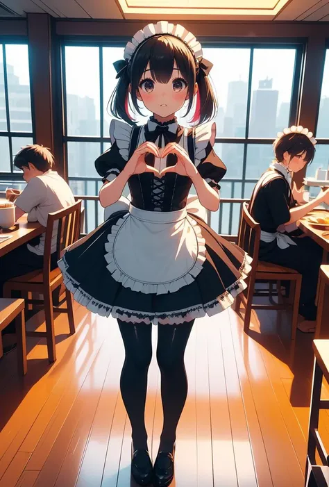 girl like maid cafe / heart hands duo