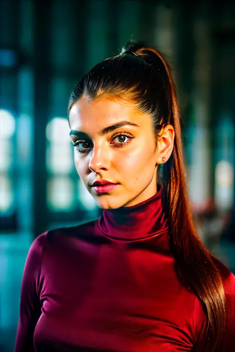 A stunning intricate full color portrait of chy, wearing a black turtleneck, hair in a ponytail, epic character composition, by ilya kuvshinov, alessio albi, nina masic, sharp focus, natural lighting, subsurface scattering, f2, 35mm,<lyco:CarlaHumphrey-RealVision-V1.0:1.0>