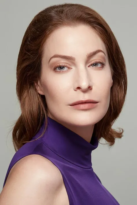 LinkedIn style portrait, face, 1girl, woman in purple sleeveless turtleneck, simple background, soft colors, masterpiece, high quality, (high detailed skin:1.1)
<lora:esmé_bianco_lora_v01:1> esme82