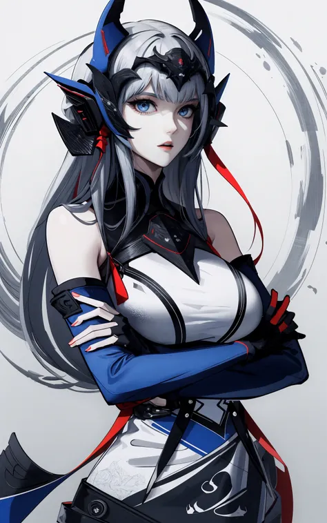 Best quality,masterpiece,ultra high res,Modern, Chinese, Song rhyme, OrientalprettyBlue eyes
bestquality,highdefinition,huadan,bestquality,masterpiece,highres,  (Slim body:1.5)(skinny legs:1.6), (upper body:1.4)
offcial art, colorful, Colorful background, splash of color, perspective, advertising style, magazine cover
A beautiful woman with delicate facial features,(meca style), big breasts, <lora:~Q?-v}h<fo black and white:0.7>