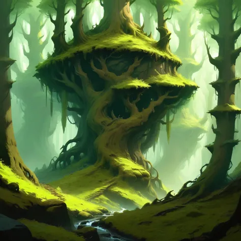 fantasy forest, <lora:Andreas_Rocha-000007:0.85>  Painted By Andreas Rocha