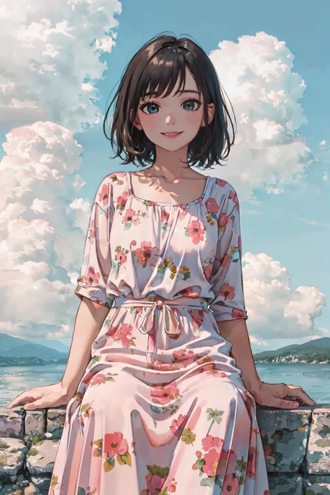 <lora:Scape-tastic:1>outdoors,sky,day,cloud,
(best quality, masterpiece, RAW photo,ultra-detailed:1.2), <lyco:GoodHands-beta2:1.0>,1girl,solo,looking at viewer,  smile,
