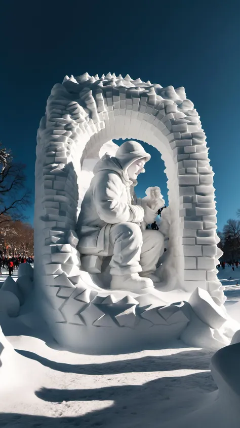 (Realistic),masterpiece,best quality,cinematic lighting,natural shadow,highest detail,professional photography,detailed background,depth of field,insane details,intricate,aesthetic,subsurface scattering,dynamic angle,
Human facing in hopeless black hole,
<lora:add-detail-xl:1>,<lora:PE_SnowSculpture:0.8>,PESnowSculpture,Snowsculpture,