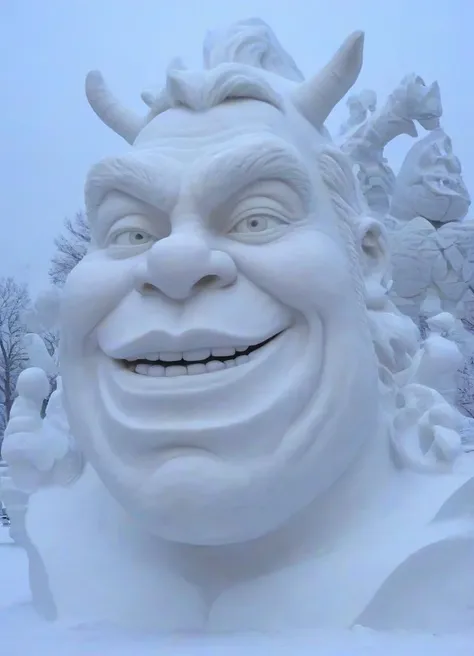 <lora:PE_SnowSculpture:0.8 > PESnowSculpture,Snowsculpture,
beautiful shrek,
masterpiece, high resolution, octance 4k, high detail,