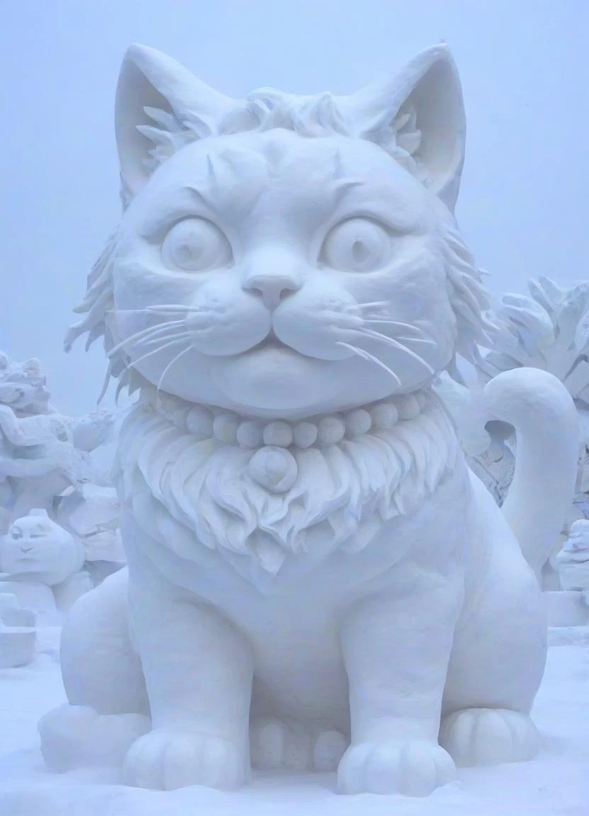 <lora:PE_SnowSculpture:0.8 > PESnowSculpture,Snowsculpture,
beautiful cat,
masterpiece, high resolution, octance 4k, high detail,