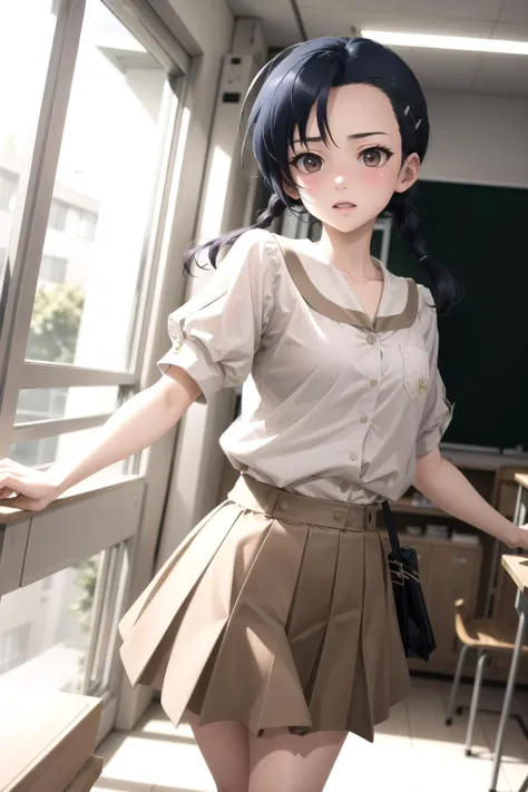 absurdres, best quality, 1girl, <lora:KuranagaKozue-000006:1>, kuranaga kozue, school uniform, twintails, hairclip