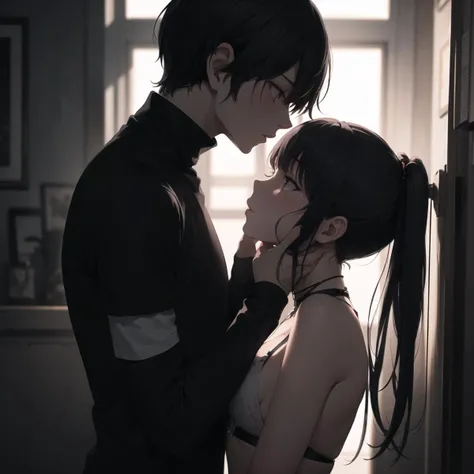 A post-modern photo of a man and woman, their bodies intertwined yet existing in separate realities. He's in a world of complete order and logic, while she's in one of chaos and unpredictability. The photo captures their attempt to bridge their realities, their hands almost touching but never quite meeting. Their forms are framed against the stark contrast of their worlds. The lighting shifts between cold, analytical light and warm, passionate hues. The shot is taken from the boundary of their realities, capturing the tension of their connection, reminiscent of a dual-reality photographer, (details:1.3),(masterpiece:1.3),