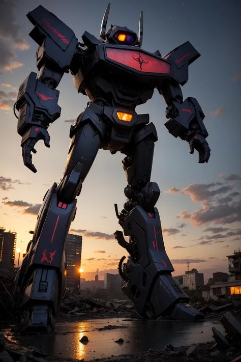 masterpiece,realistic, close up, solo, best quality, intricate details, night time, midnight, abandonned destroyed city, <lora:ShockWave:1>, mecha, <lora:add_detail:0.1>