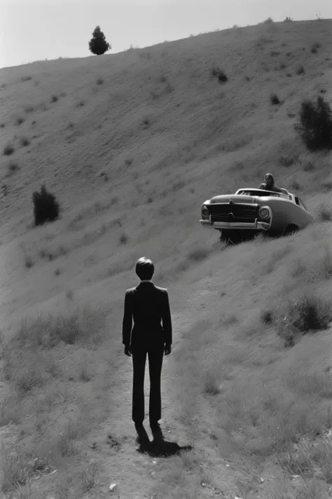 <lora:Robert Adams Style:1>Robert Adams Style - a lost independent horror film shot in the rolling hills of 1970