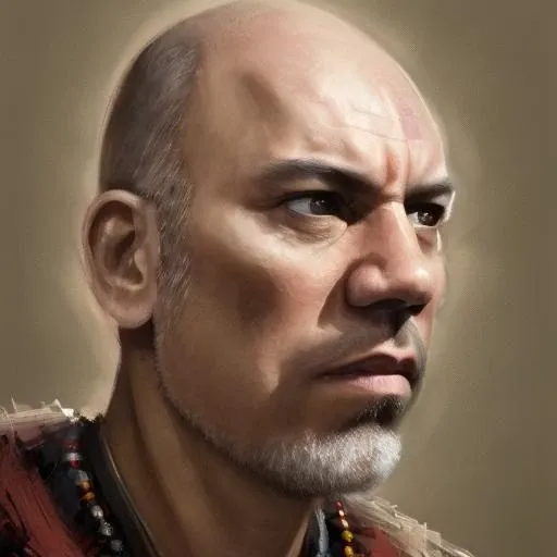 aztec sks man warrior, close - up portrait, fierce, intricate, elegant, volumetric lighting, scenery, digital painting, highly detailed, artstation, sharp focus, illustration, concept art, ruan jia, steve mccurry