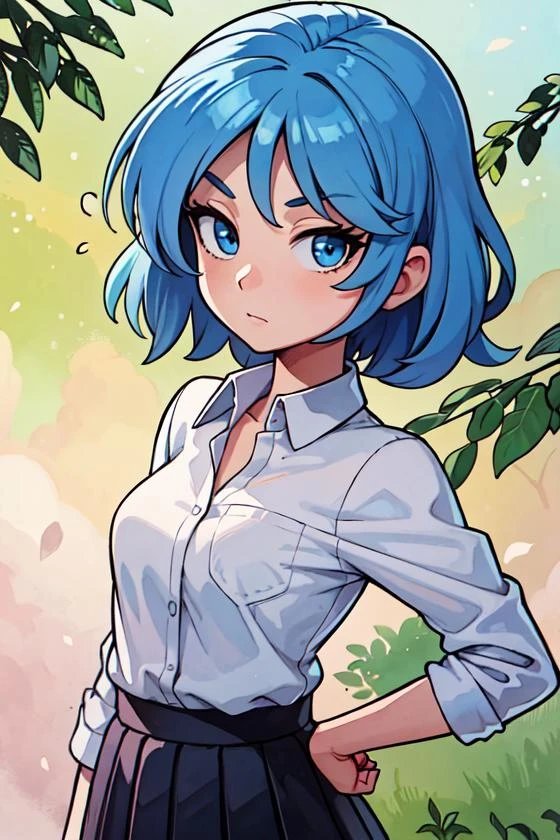 masterpiece,best quality,upper body,1girl,collared_shirt and flared_skirt as material3,色彩,watercolor pencil \(medium\),symmetry,light blue hair,small breasts,blue eyes,._.,from outside
Negative prompt: extra fingers, fewer fingers, bad-hands-5, by bad-artist, (bad eyes:1.2), (misfigured pupils:1.2), (bad clothing:1.3), (undetailed clothing:1.3), ng_deepnegative_v1_75t, verybadimagenegative_v1.3, (nonsensical backrounds:1.2), (bad backrounds:1.2), (bad shadows:1.2), (bad anatomy:1.1)verybadimagenegative_v1.3,
Steps: 20, Sampler: DPM++ 2M Karras, CFG scale: 5, Seed: 1511961761, Size: 512x768,