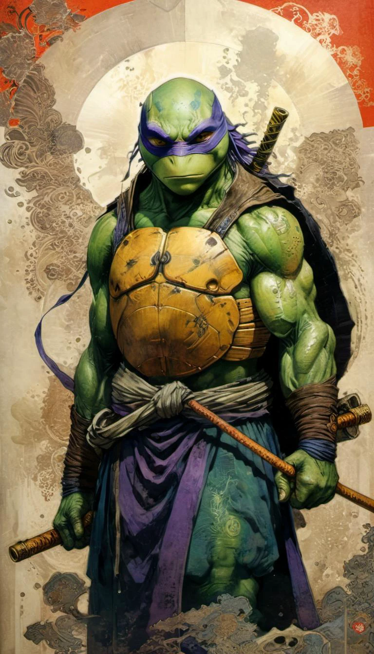 by Tsutomu Nihei,(strange but extremely beautiful:1.4),(masterpiece, best quality:1.4),in the style of nicola samori,age Mutant Ninja Turtles Donatello,<lora:add-detail-xl:1>,<lora:xl_more_art-full_v1>,<lora:NicolaSamori:0.7>,<lora:Ukiyo-e Art:0.8>,Ukiyo-e Art,<lora:Alphonse Mucha Style:0.8>,Alphonse Mucha Style page