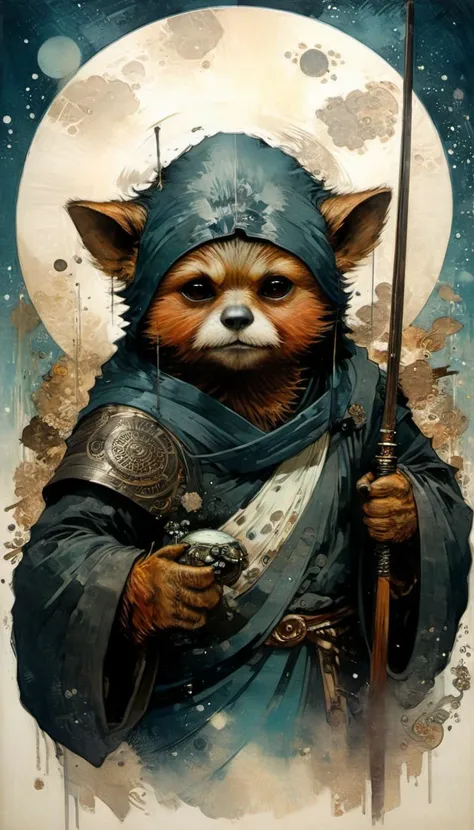 by Tsutomu Nihei,(strange but extremely beautiful:1.4),(masterpiece, best quality:1.4),in the style of nicola samori,Star Wars Ewok,<lora:add-detail-xl:1>,<lora:xl_more_art-full_v1>,<lora:NicolaSamori:0.7>,<lora:Ukiyo-e Art:0.8>,Ukiyo-e Art,<lora:Alphonse Mucha Style:0.8>,Alphonse Mucha Style page