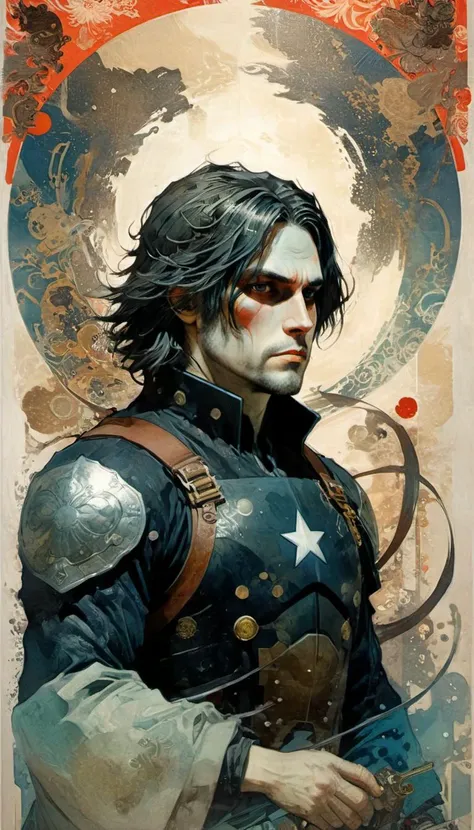 by Tsutomu Nihei,(strange but extremely beautiful:1.4),(masterpiece, best quality:1.4),in the style of nicola samori,MCU Winter Soldier,<lora:add-detail-xl:1>,<lora:xl_more_art-full_v1>,<lora:NicolaSamori:0.7>,<lora:Ukiyo-e Art:0.8>,Ukiyo-e Art,<lora:Alphonse Mucha Style:0.8>,Alphonse Mucha Style page