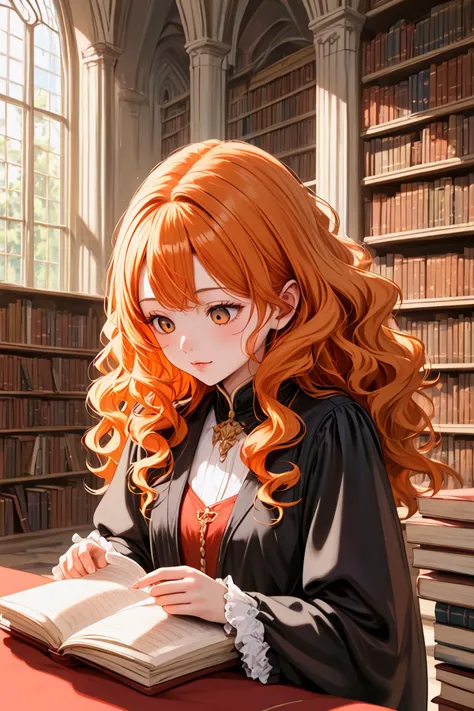 score_9,  best quality,
1girl,fantasy,library,palace,(face:1.1),book,reading,orange hair,wavy hair,