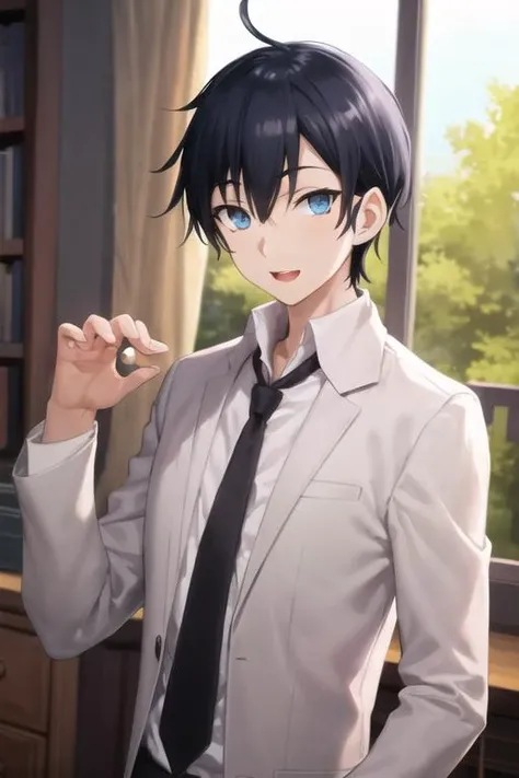 masterpiece, best quality, high quality, 1boy, solo, male focus, looking at viewer, upper body, <lora:glenn_litbeit:0.72>, glenn_litbeit, , formal, necktie, dress shirt