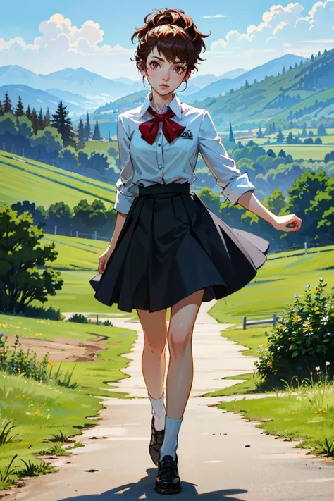 ((masterpiece, best quality))
<lora:Persona3KotoneShiomi:0.8>
Persona3KotoneShiomi, 1girl, solo, brown hair, red eyes, standing in front of a picturesque landscape, full body, with arms folded