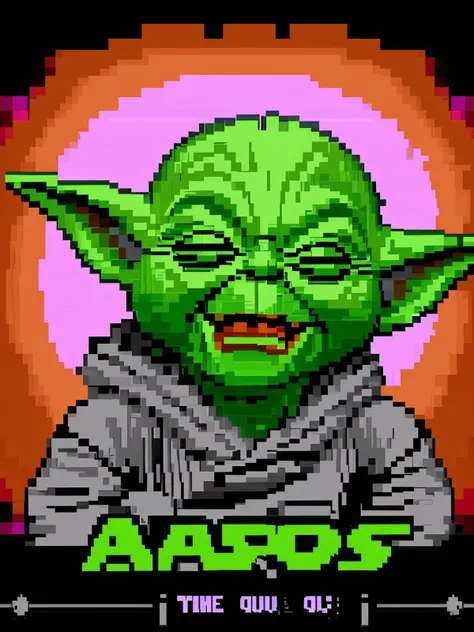 ansiart yoda laughing, very sharp, high quality <lora:hjansiart_v10:0.8>