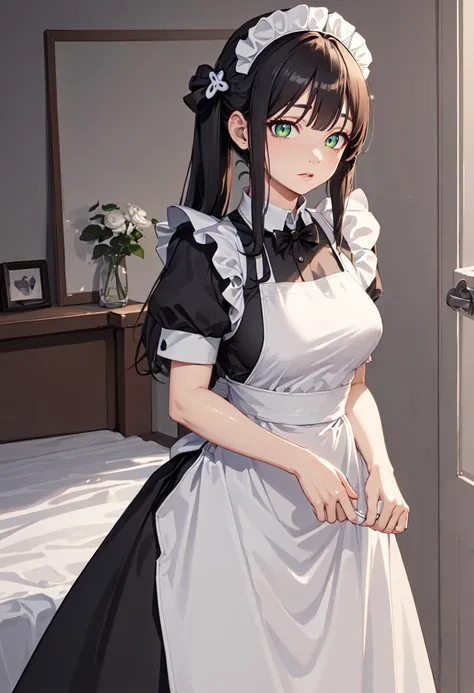 best quality, masterpiece, highres, solo, (shun_bluearchive:1.10), (maid:1.40), (long maid dress:1.15), 24 <lora:shun_bluearchive:0.80>
