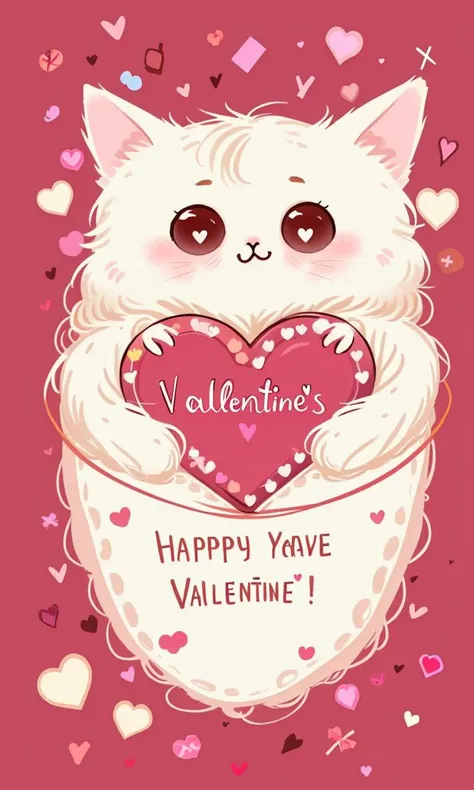 Vcards2024, valentine, simple background, love heart, cute, adorable, best quality,