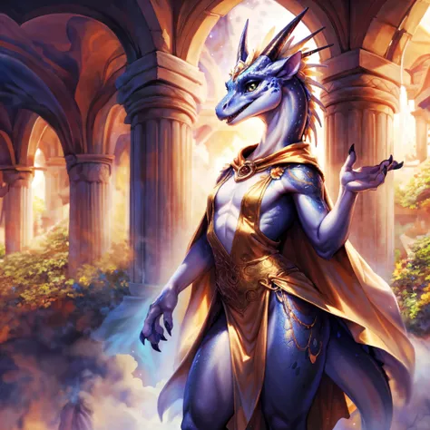 <lora:add_detail:1>, <lora:Furtastic_Detailer:0.8>,
 ultra realistic, masterpiece, [wildlife|fashion] photography,
three-quarter view, hero view, close-up,
(cute female (Blue raptor)) scalie), young, intricate detailed scales, glossy iridescent scales, (thick thighs:0.5), slim body, flat chest, rendered eyes, (horns),
spines, big eyes, short tail, (crest feathers), (feathered headdress), (kobold:0.4), perfect thighs, [Painted Bunting],
intricate golden lingerie, Goddess of the Sun Attire, Gold-trimmed sunflower-patterned dress with a flowing cape, adorned with sun motifs,
uploaded on e621, (by Hasui Kawase:0.5), by Barbara Takenaga, (by darkgem:0.5), by Affandi, by Beatrice Ethel Lithiby, by Catcouch,
fidget, nimbat, green eyes, socks (marking), gloves (marking),  <lora:fidget-v1-novelai-dim128:0.3>,
<lora:clevergirl-v1:0.3>, clevergirl, reptile, scalie, sharp teeth, velociraptor,
__poses_modeling__,
d0r0r0, <lora:dororo-06v2:0.4>,
Mischievous, seductive, (open mouth:0.9),
nighttime, night sky with stars,,
(opulent temple interior, drapes, golden decorations, incense, marble halls, marble columns, gardens|Mystical Floating City, Enchanted cities suspended in the clouds, adorned with floating platforms, magic-infused architecture),
detailed, realistic, 8k uhd, high quality, high quality photography, 3 point lighting, flash with softbox, 4k, Canon EOS R3, hdr, smooth, sharp focus, high resolution, award winning photo, 80mm, f2.8, bokeh, cinematic composition, cinematic lighting, highly detailed, masterpiece, best quality, realistic, (intricate:0.9), (high detail:1.4), film photography, sharp focus,